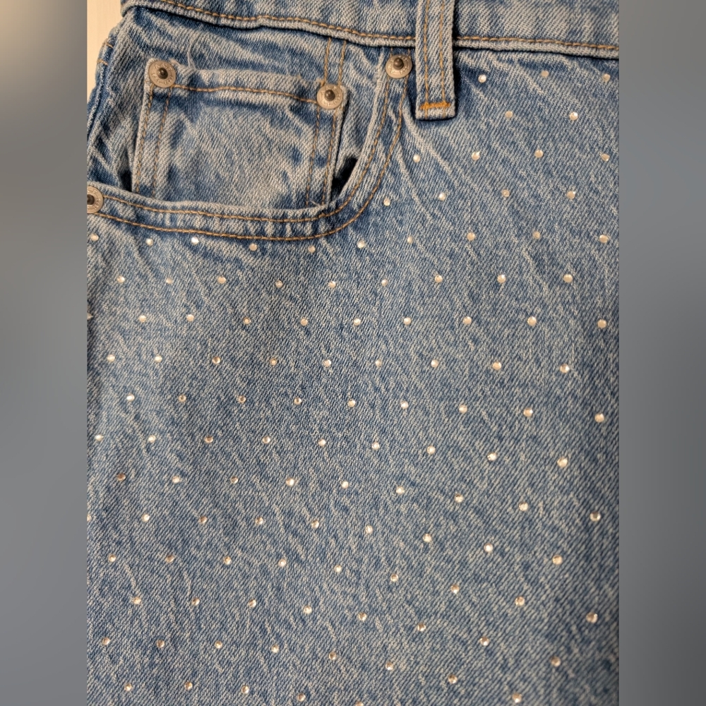 Abercrombie & Fitch The Baggy Low Rise Jeans Blue Size 27/4s Curve Love - Picture 7 of 9